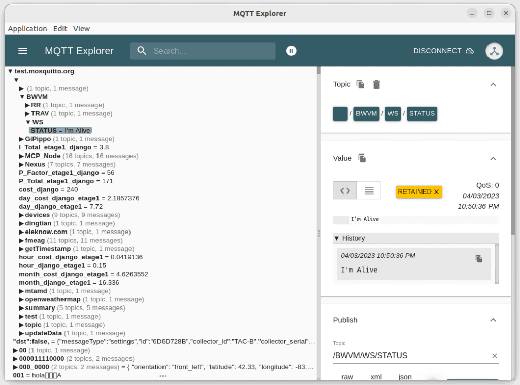 MQTT Explorer screenshot