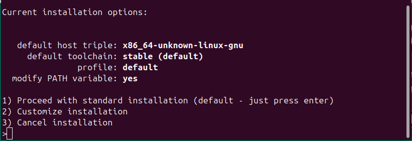 Rust toolchain installation options