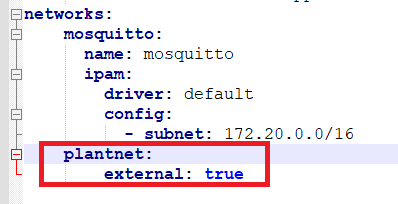 Adding "plantnet" network to the "networks" section in the docker-compose.yml file